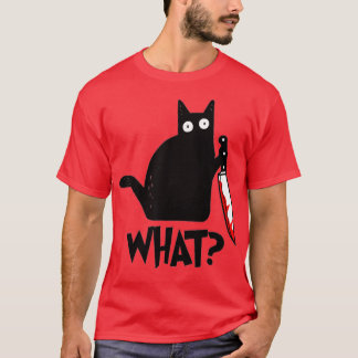 Katt vad svart katt mörkt katt med Knivar T Shirt