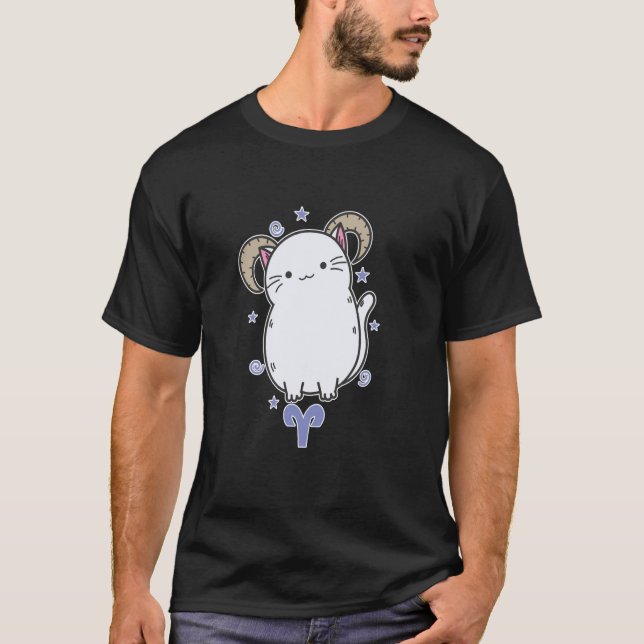 Katt Väduren Stjärntecken T Shirt (Framsida)