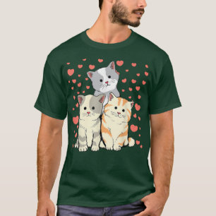 Katt Valentindagen Red Heart för katthundar T Shirt