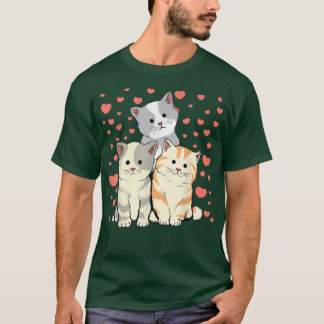 Katt Valentindagen Red Heart för katthundar T Shirt