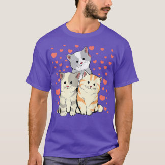 Katt Valentindagen Red Heart för katthundar T Shirt