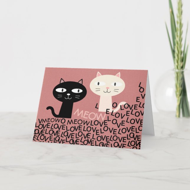 KATT VALENTINSDAGSKORT, KÄRLEK VID FÖRSTA JAM KORT (Framsida)