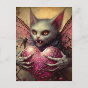 Katt Vampyr Älva Rosa Hjärtan Björnbär Vykort