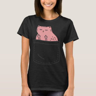 Katt vänder av sig åt oartigt djur långfinger ful t shirt
