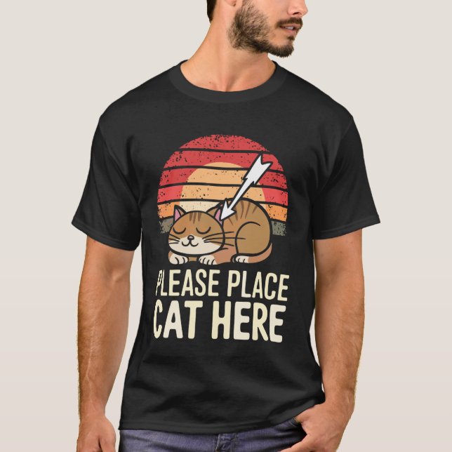 Katt Vänligen Placera Katt Här T Shirt (Framsida)