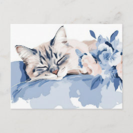 Katt Vattenfärg Postkort  Vykort
