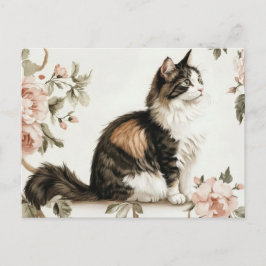 Katt Vattenfärg Postkort  Vykort