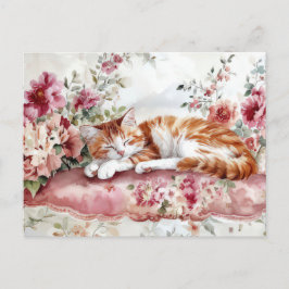 Katt Vattenfärg Postkort Vykort