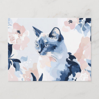 Katt Vattenfärg Postkort Vykort