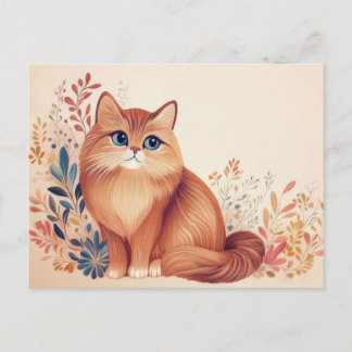 Katt Vattenfärg Postkort Vykort