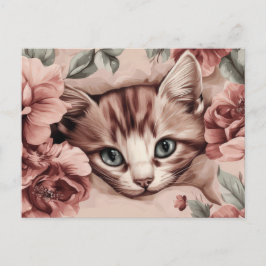 Katt Vattenfärg Postkort Vykort