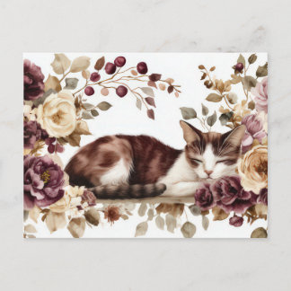 Katt Vattenfärg Postkort Vykort
