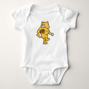 Katt vid Baseball med Catch-handske T Shirt