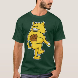 Katt vid Baseball med Catch-handske T Shirt