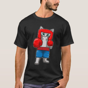 Katt vid Boxing med Boxinghandskar T Shirt
