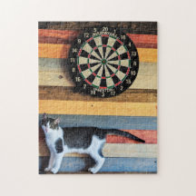 Katt vid en Piltavla Pussel