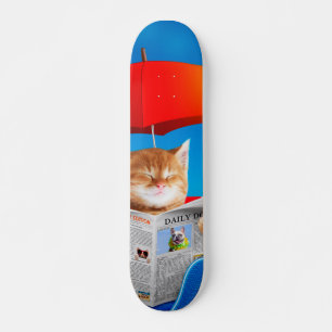 Katt vid fack - nyhetsbladet mini skateboard bräda 18,5 cm