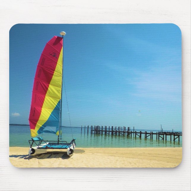 Katt vid havet - Sailing Mousepad Musmatta (Framsidan)