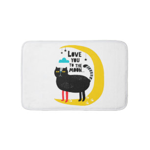 Katt vid måne badrumsmatta