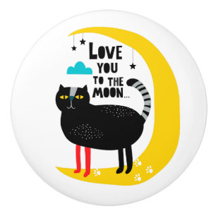 Katt vid måne knopp