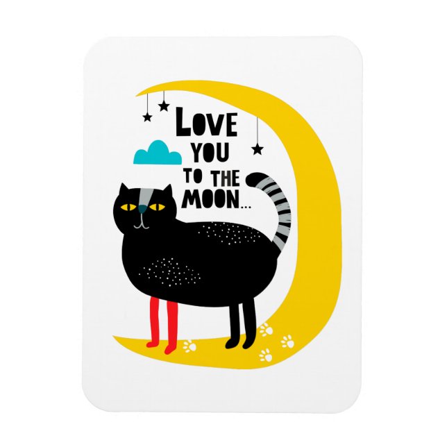 Katt vid måne magnet (Vertikal)