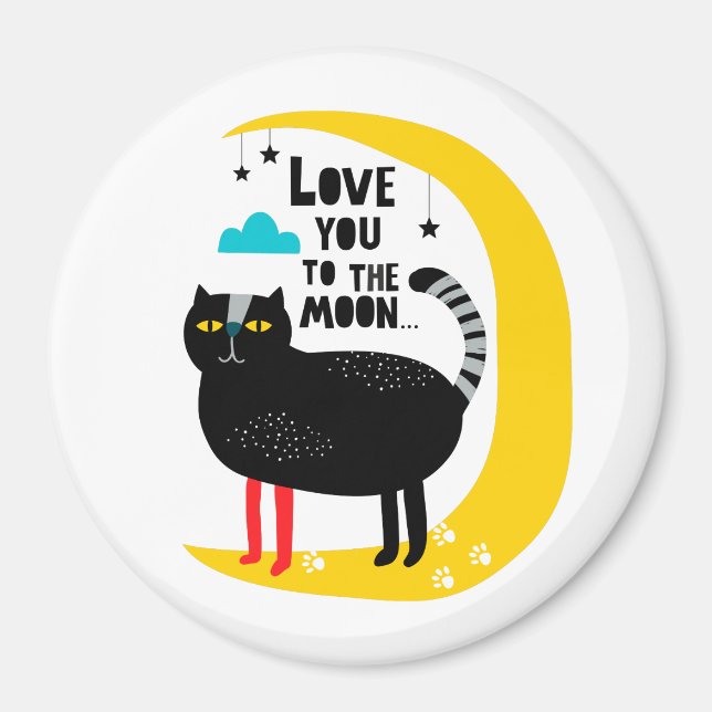 Katt vid måne magnet (Framsidan)