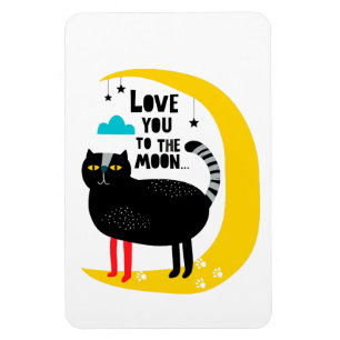 Katt vid måne magnet