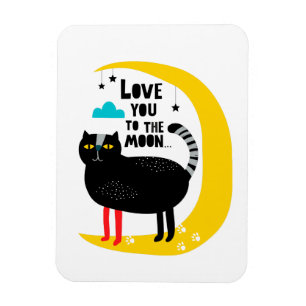 Katt vid måne magnet