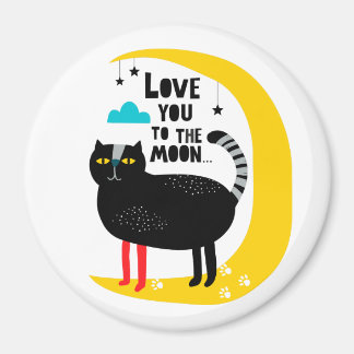 Katt vid måne magnet