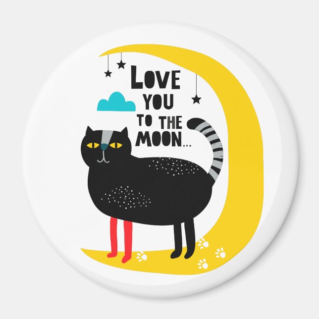 Katt vid måne magnet (Framsidan)