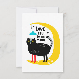 Katt vid måne OSA kort