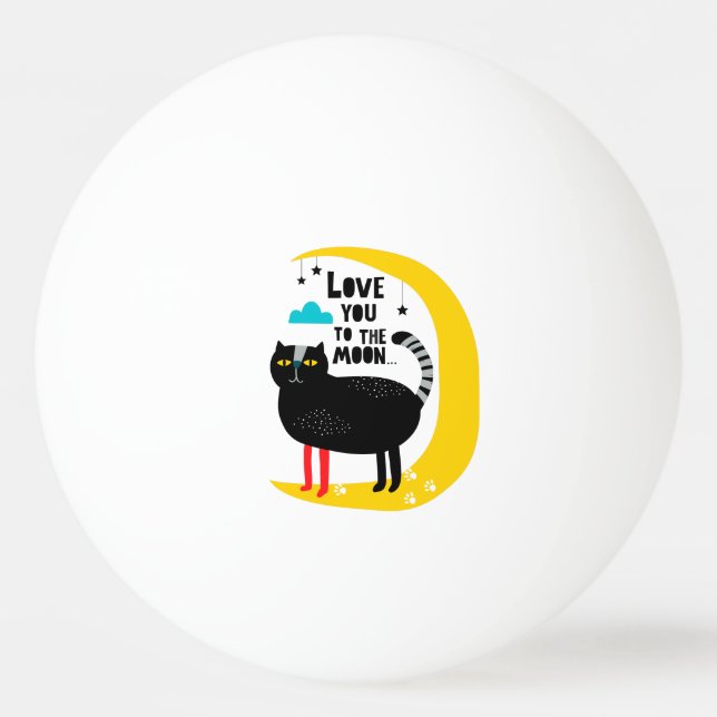 Katt vid måne pingisboll (Framsidan)