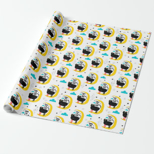 Katt vid måne presentpapper