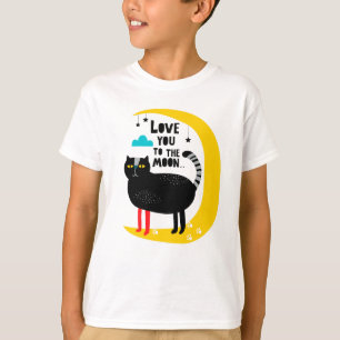 Katt vid måne t shirt
