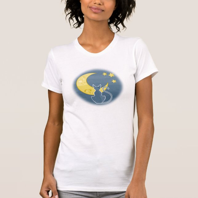 Katt vid natt t-shirt (Framsida)