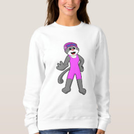 Katt vid Swimming med Swimfit T Shirt