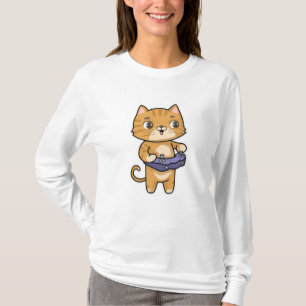 Katt vid uppspelning med styrenhet t shirt
