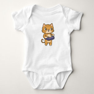 Katt vid uppspelning med styrenhet t shirt