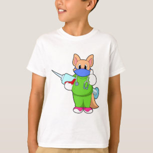 Katt vid vaccination med spruta t shirt