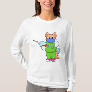 Katt vid vaccination med spruta t shirt