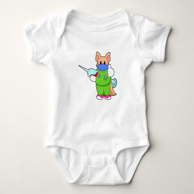 Katt vid vaccination med spruta t shirt (Framsida)