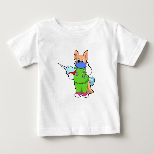 Katt vid vaccination med spruta t shirt (Framsida)