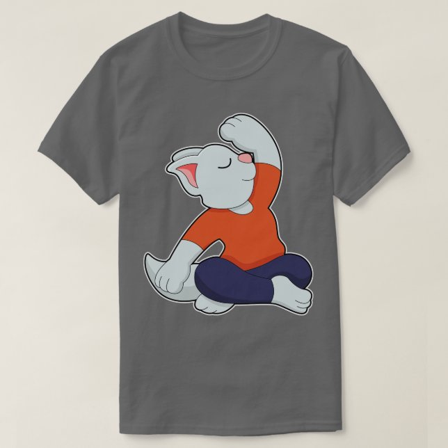 Katt vid Yoga i Kor T Shirt (Design framsida)