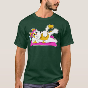 Katt vid Yoga Stretching-övning T Shirt