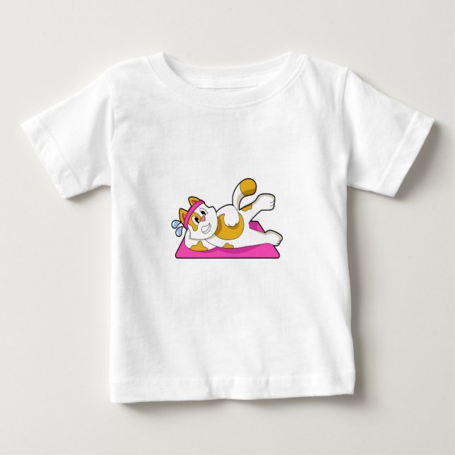 Katt vid Yoga Stretching-övning T Shirt (Framsida)