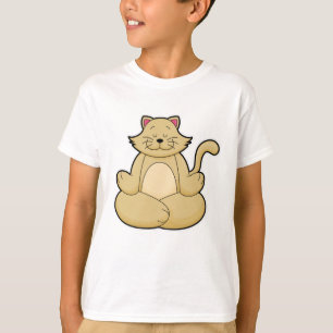 Katt vid Yoga Stretching (Yoga) i Kor-legerad T Shirt