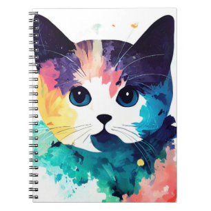 Katt Vild Djurart Färg Art Målning Anteckningsbok