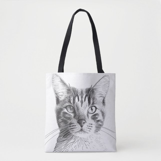 Katt Vild: Illustration av djur Art Teckning Tygkasse (Framsida)