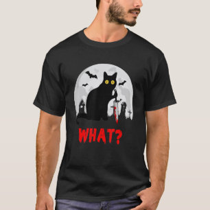Katt Vilken Mördande Svart Katt I Kyrkogård Med Kn T Shirt