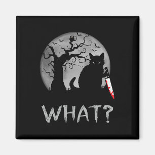 Katt vilken mördande svart katt med Knivar Costume Magnet